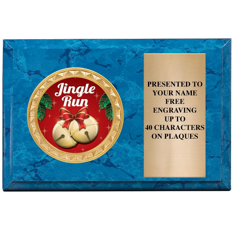 6" X 4" BLUE MBL INSERT PLQ