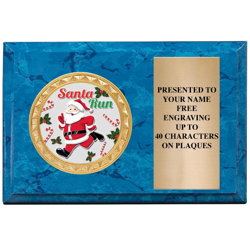 6" X 4" BLUE MBL INSERT PLQ