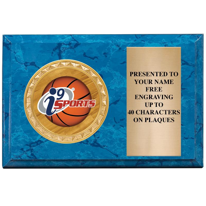 6" X 4" BLUE MBL INSERT PLQ