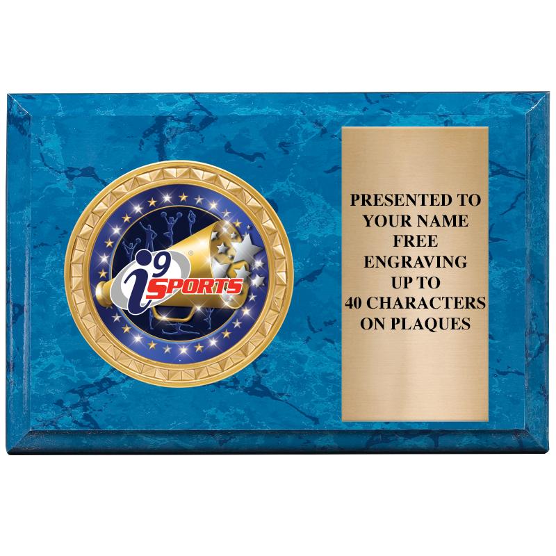 6" X 4" BLUE MBL INSERT PLQ