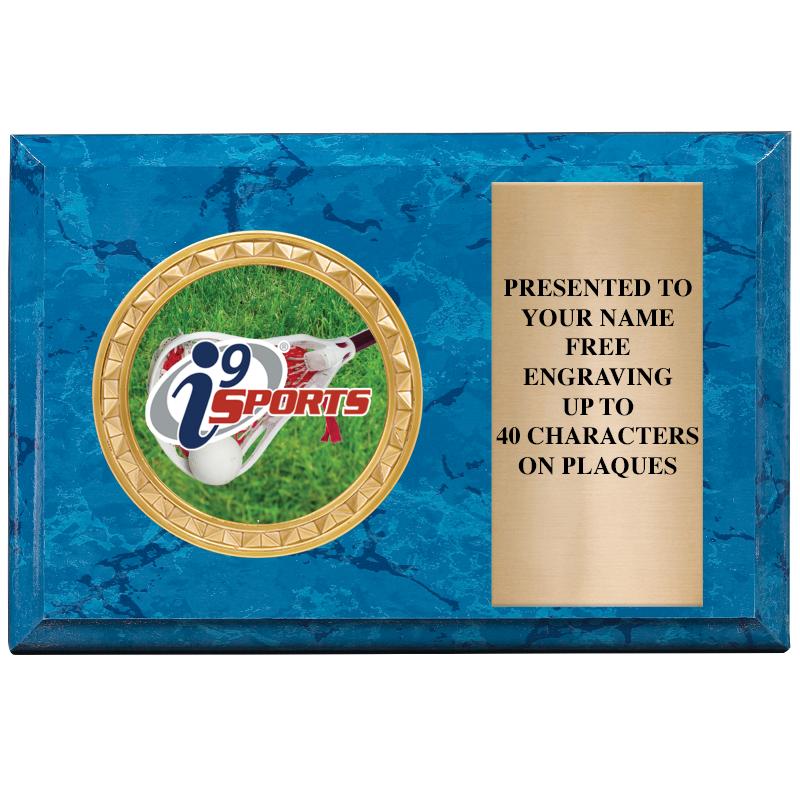 6" X 4" BLUE MBL INSERT PLQ