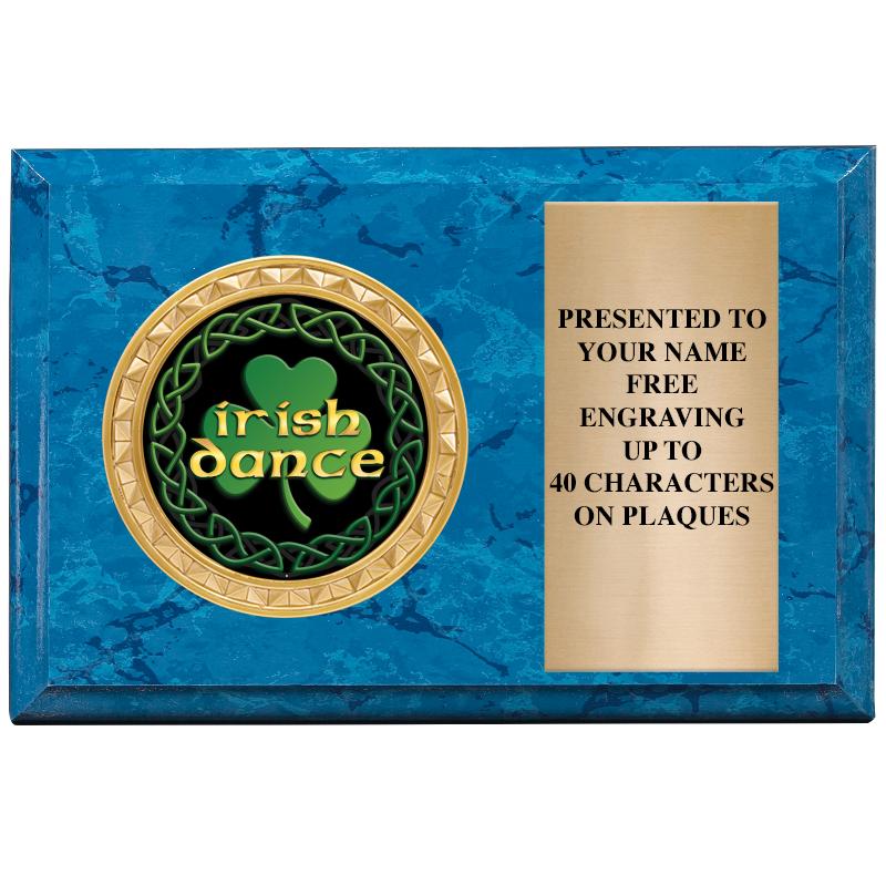 6" X 4" BLUE MBL INSERT PLQ