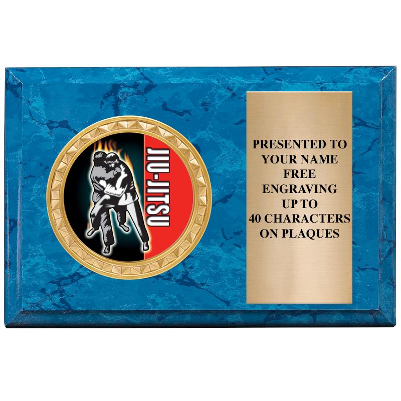 6" X 4" BLUE MBL INSERT PLQ