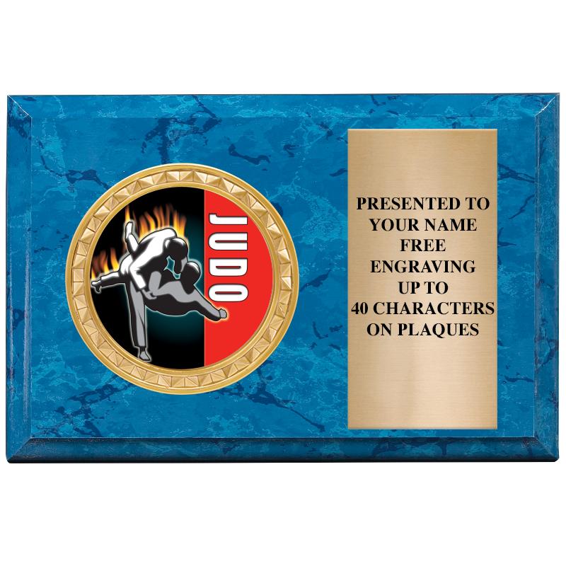 6" X 4" BLUE MBL INSERT PLQ