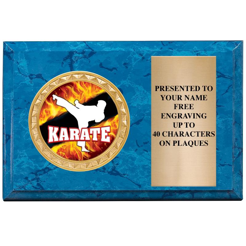 6" X 4" BLUE MBL INSERT PLQ