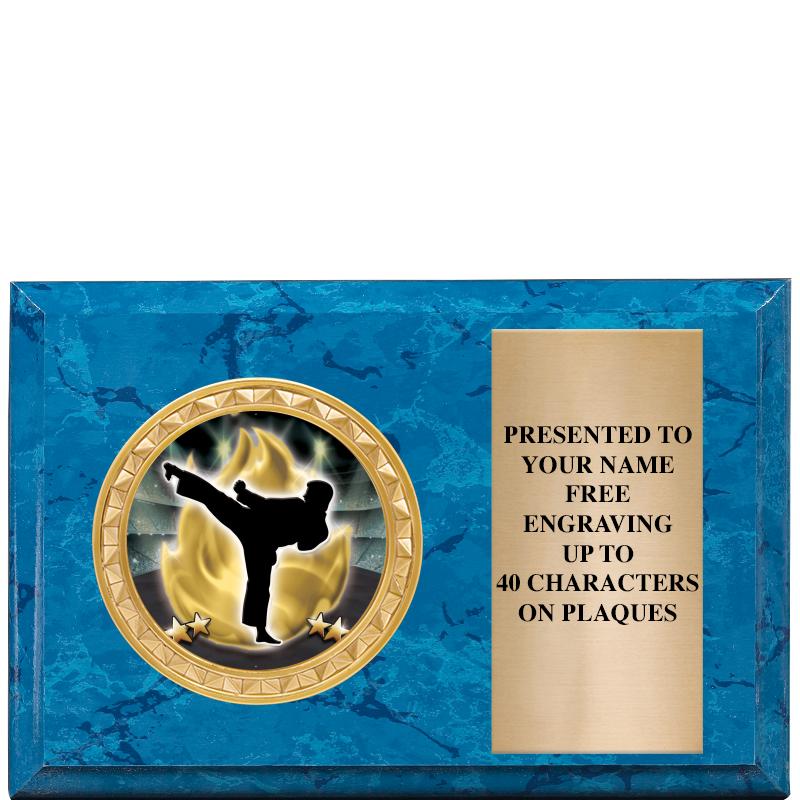 6" X 4" BLUE MBL INSERT PLQ