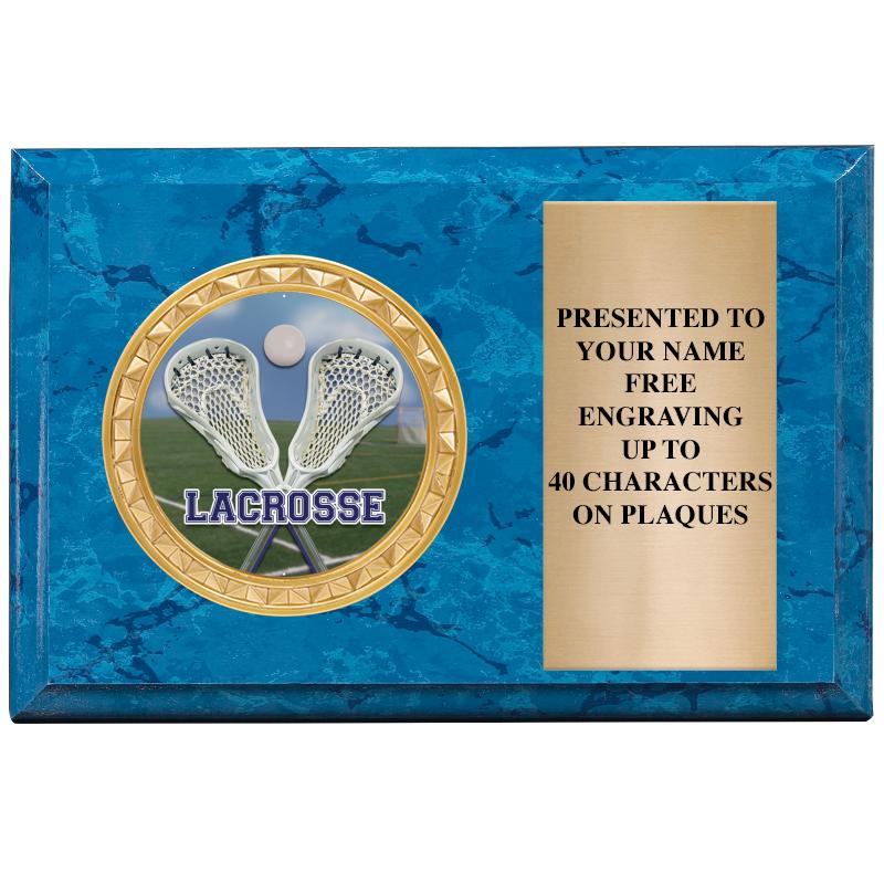 6" X 4" BLUE MBL INSERT PLQ