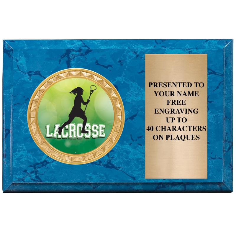 6" X 4" BLUE MBL INSERT PLQ
