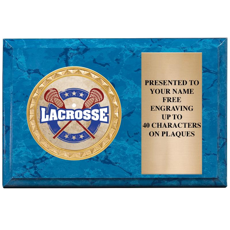 6" X 4" BLUE MBL INSERT PLQ