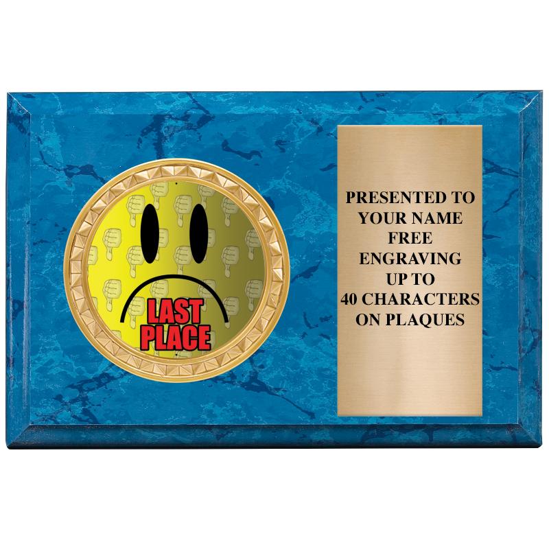 6" X 4" BLUE MBL INSERT PLQ