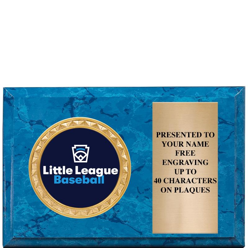 6" X 4" BLUE MBL INSERT PLQ