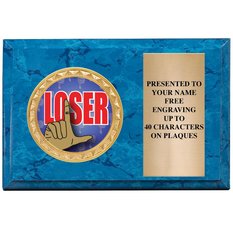 6" X 4" BLUE MBL INSERT PLQ