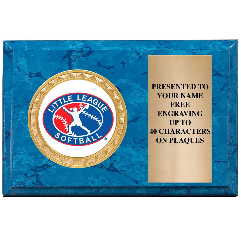 6" X 4" BLUE MBL INSERT PLQ