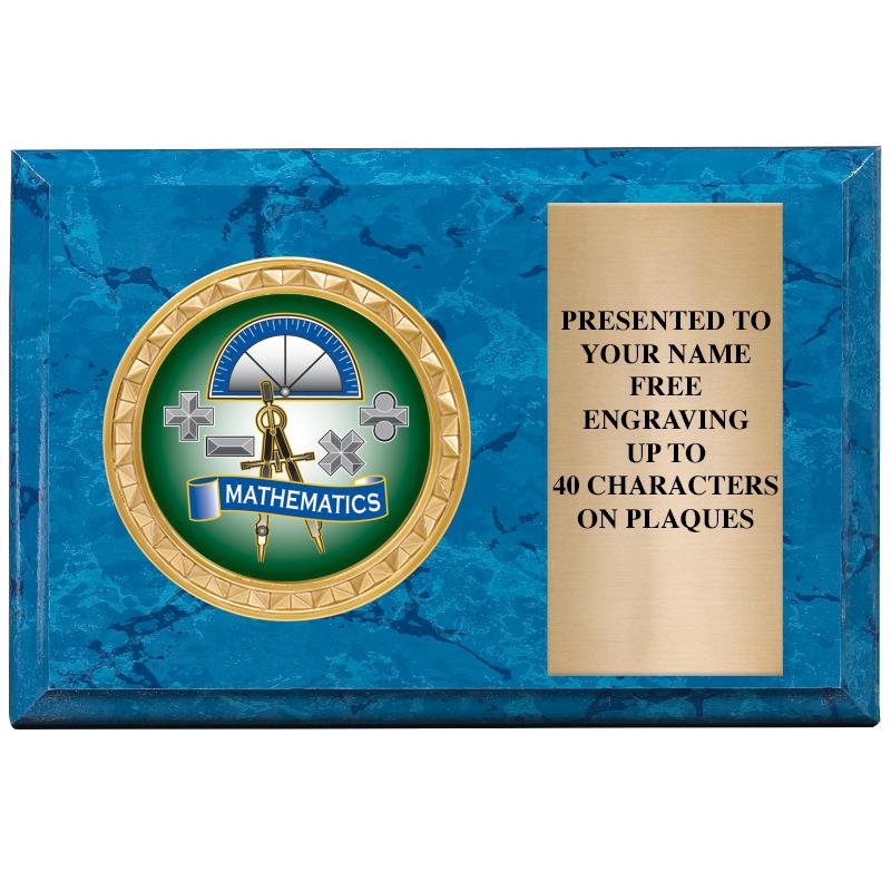 6" X 4" BLUE MBL INSERT PLQ