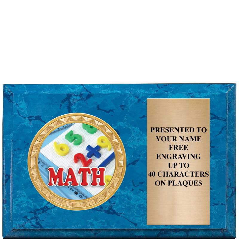 6" X 4" BLUE MBL INSERT PLQ