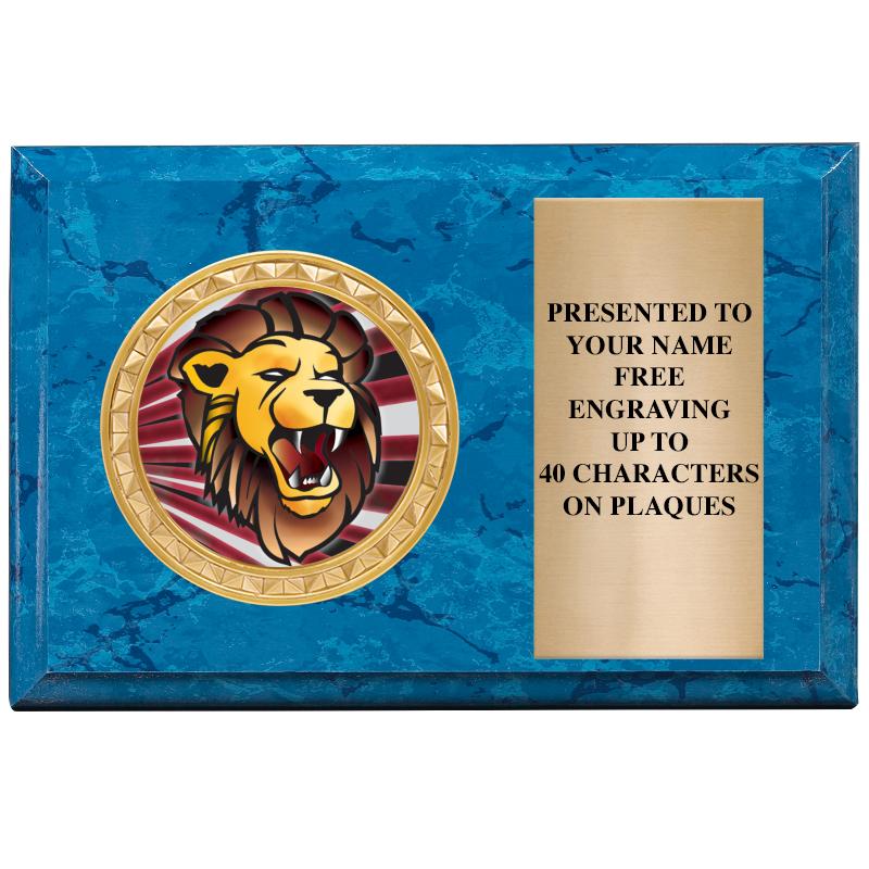 6" X 4" BLUE MBL INSERT PLQ