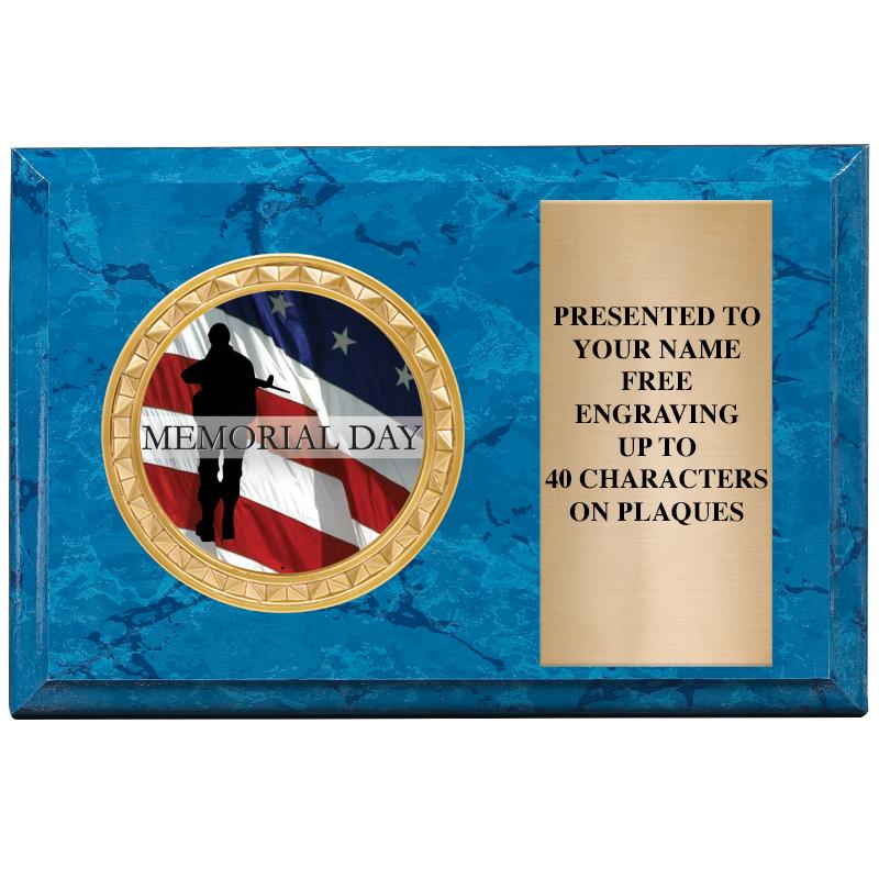 6" X 4" BLUE MBL INSERT PLQ