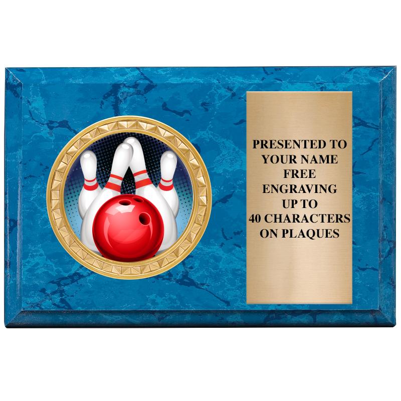 6" X 4" BLUE MBL INSERT PLQ