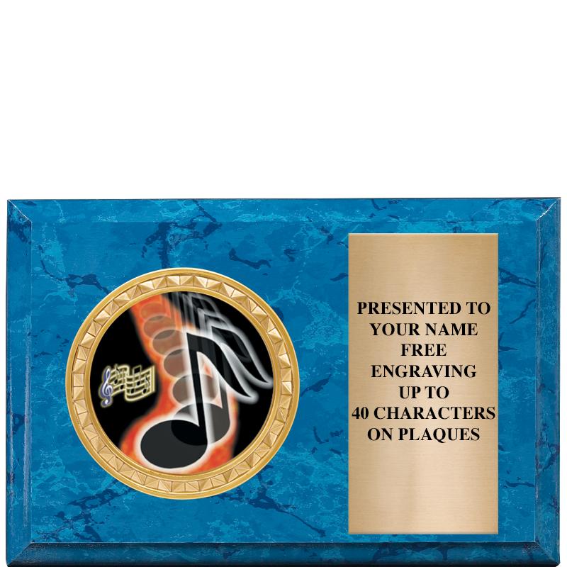 6" X 4" BLUE MBL INSERT PLQ