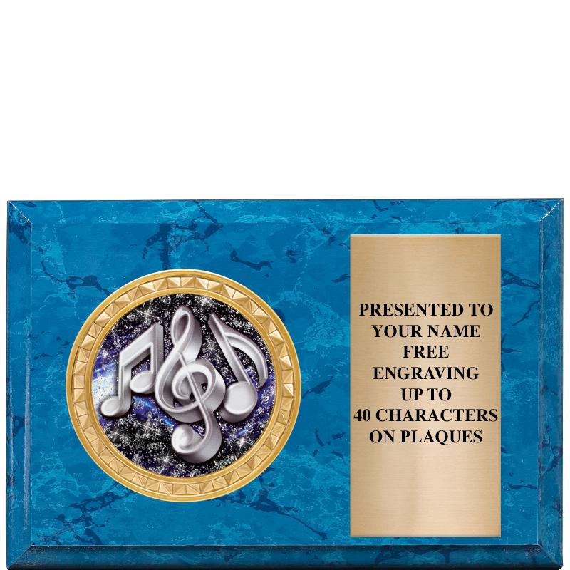 6" X 4" BLUE MBL INSERT PLQ