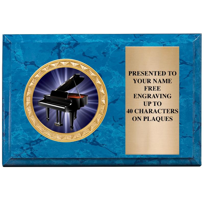 6" X 4" BLUE MBL INSERT PLQ