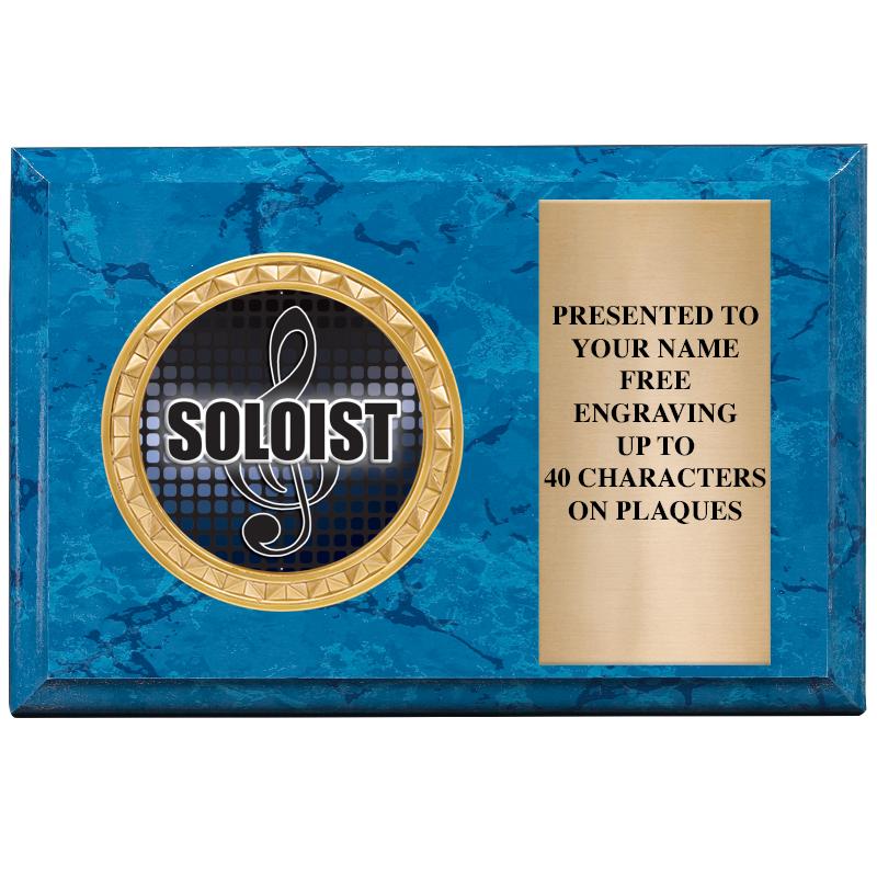 6" X 4" BLUE MBL INSERT PLQ