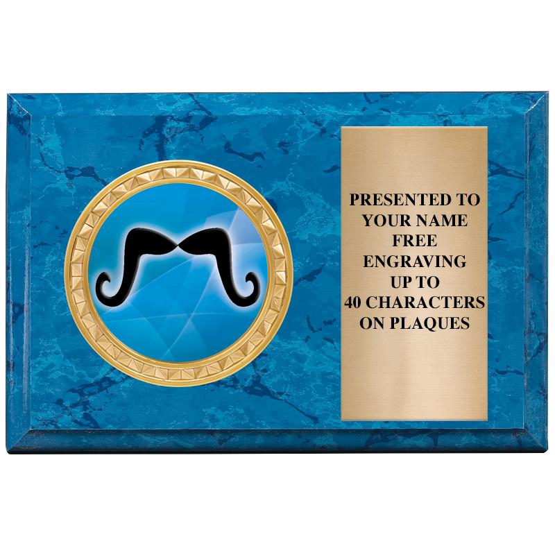 6" X 4" BLUE MBL INSERT PLQ