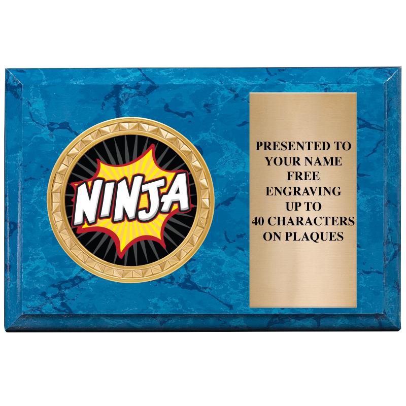 6" X 4" BLUE MBL INSERT PLQ