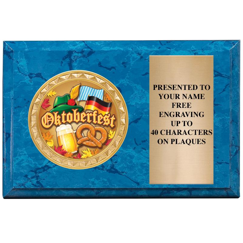 6" X 4" BLUE MBL INSERT PLQ