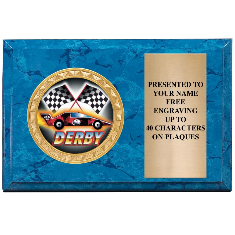 6" X 4" BLUE MBL INSERT PLQ