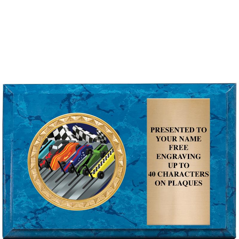 6" X 4" BLUE MBL INSERT PLQ