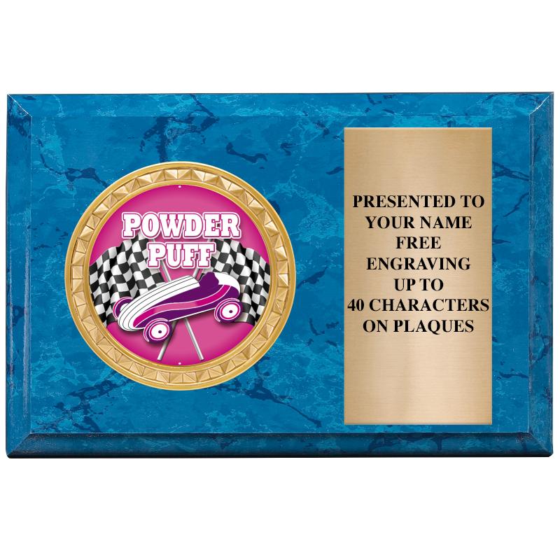 6" X 4" BLUE MBL INSERT PLQ