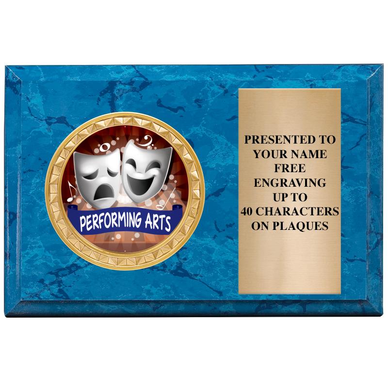 6" X 4" BLUE MBL INSERT PLQ