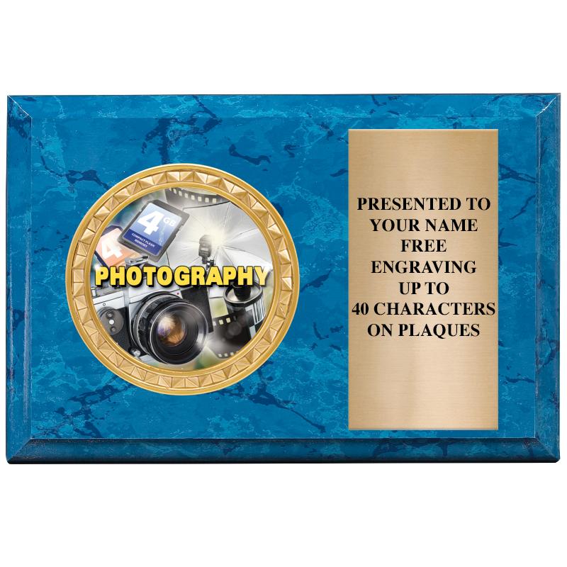 6" X 4" BLUE MBL INSERT PLQ