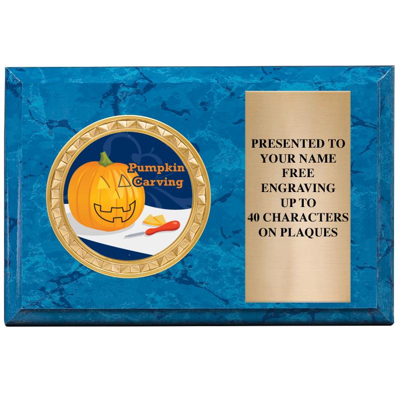 6" X 4" BLUE MBL INSERT PLQ