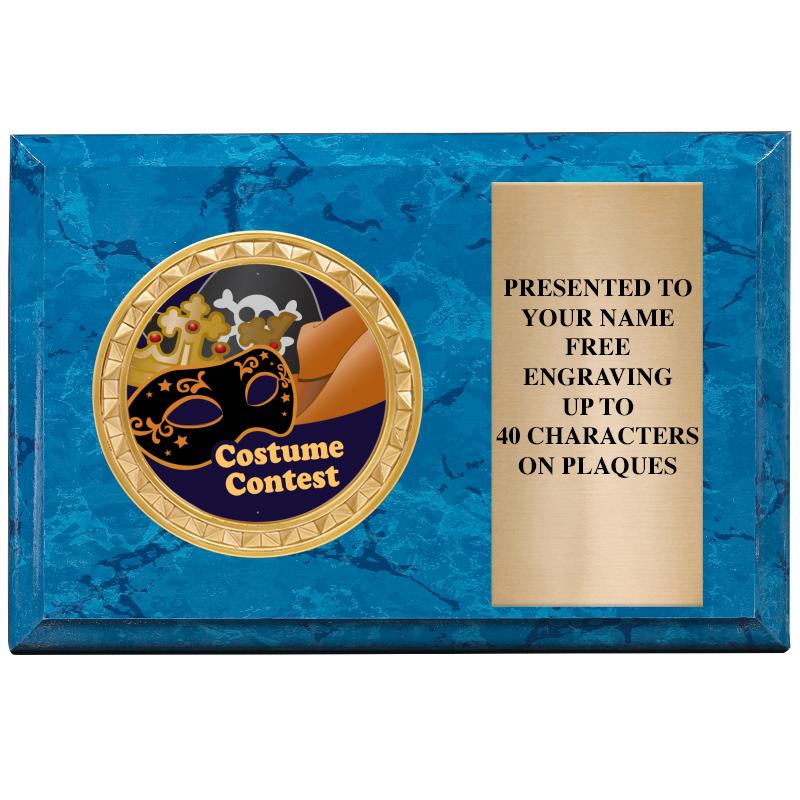 6" X 4" BLUE MBL INSERT PLQ