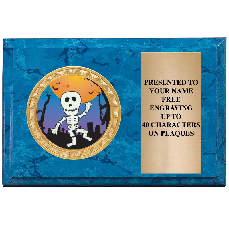 6" X 4" BLUE MBL INSERT PLQ