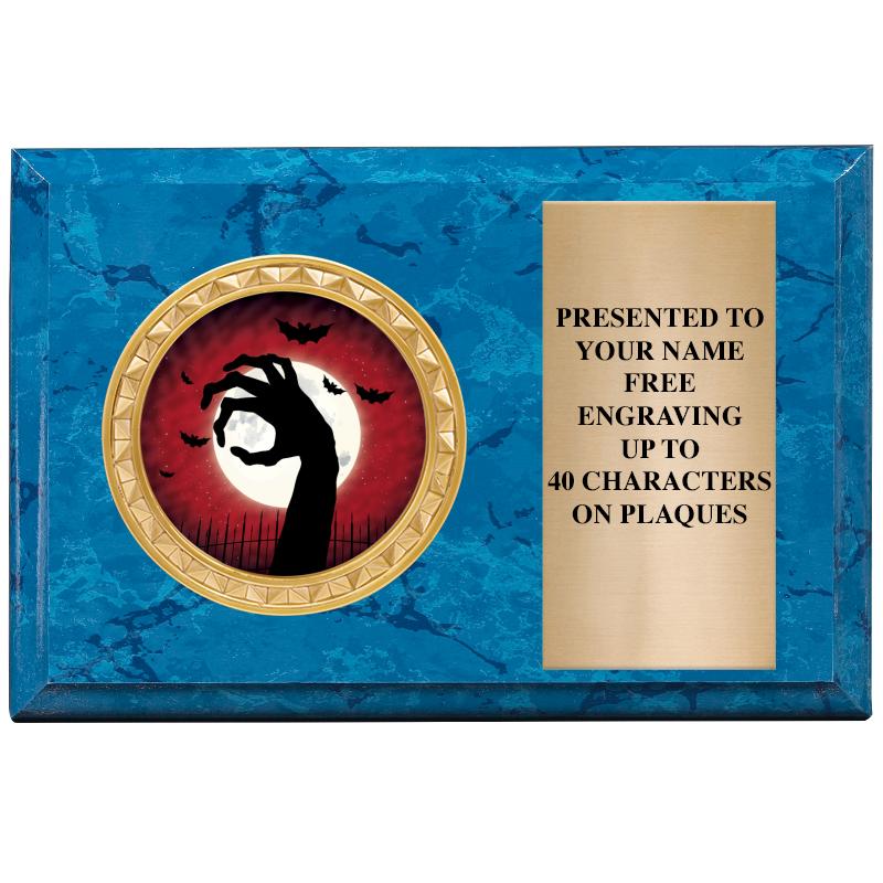 6" X 4" BLUE MBL INSERT PLQ