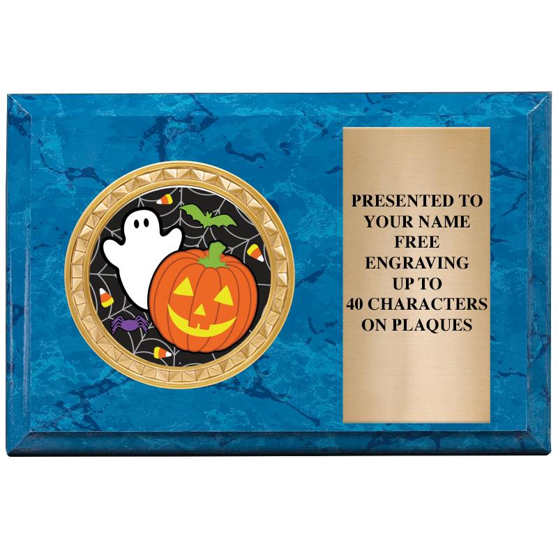 6" X 4" BLUE MBL INSERT PLQ