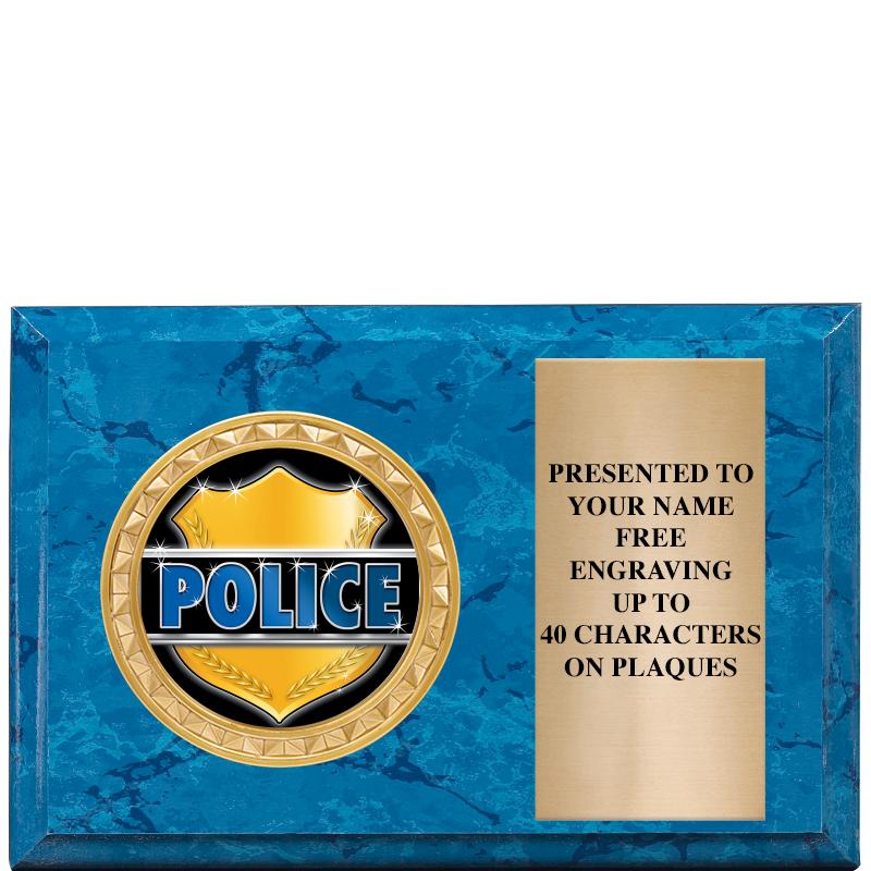 6" X 4" BLUE MBL INSERT PLQ