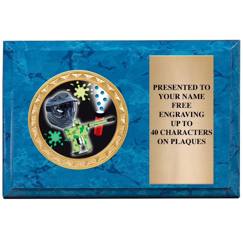 6" X 4" BLUE MBL INSERT PLQ