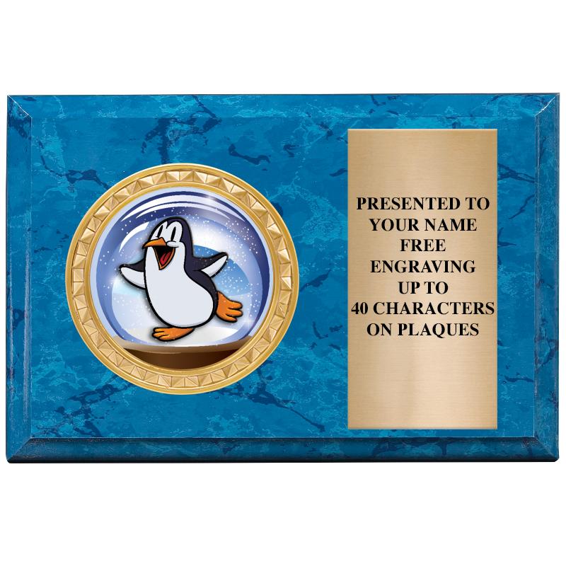 6" X 4" BLUE MBL INSERT PLQ