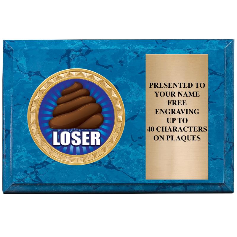 6" X 4" BLUE MBL INSERT PLQ