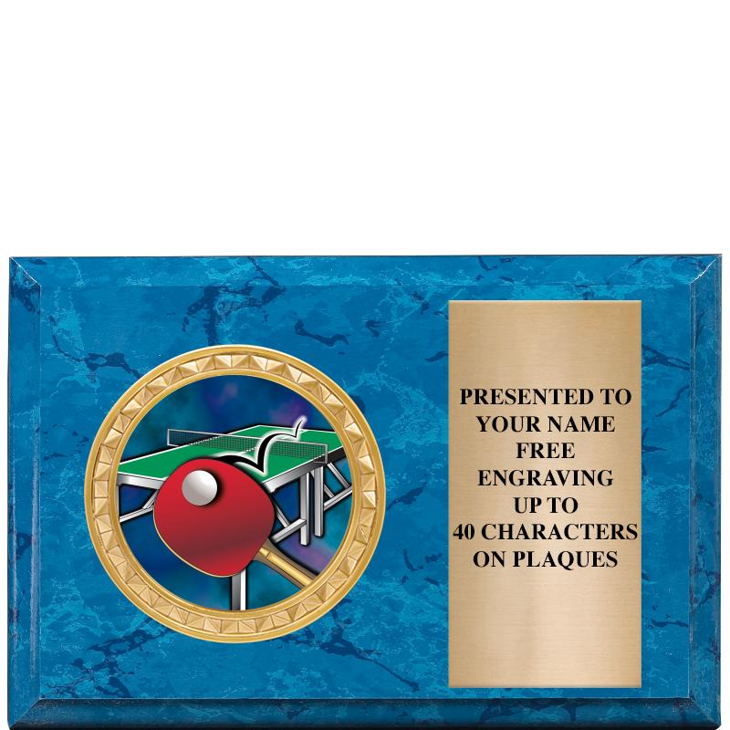 6" X 4" BLUE MBL INSERT PLQ