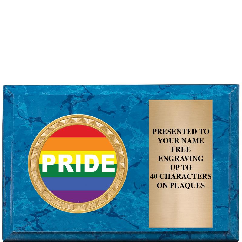 6" X 4" BLUE MBL INSERT PLQ