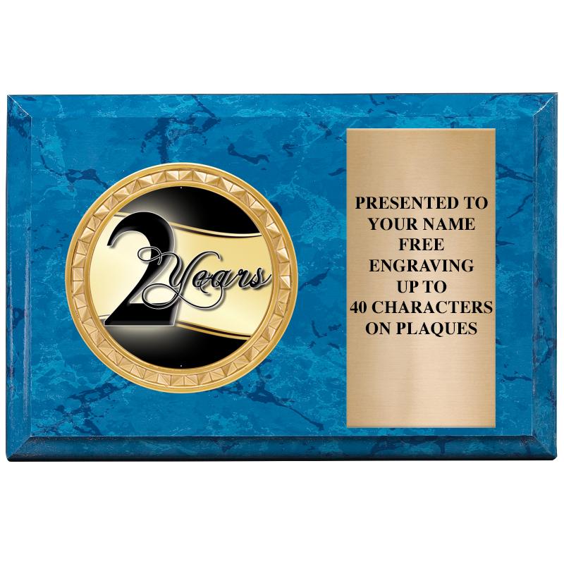 6" X 4" BLUE MBL INSERT PLQ