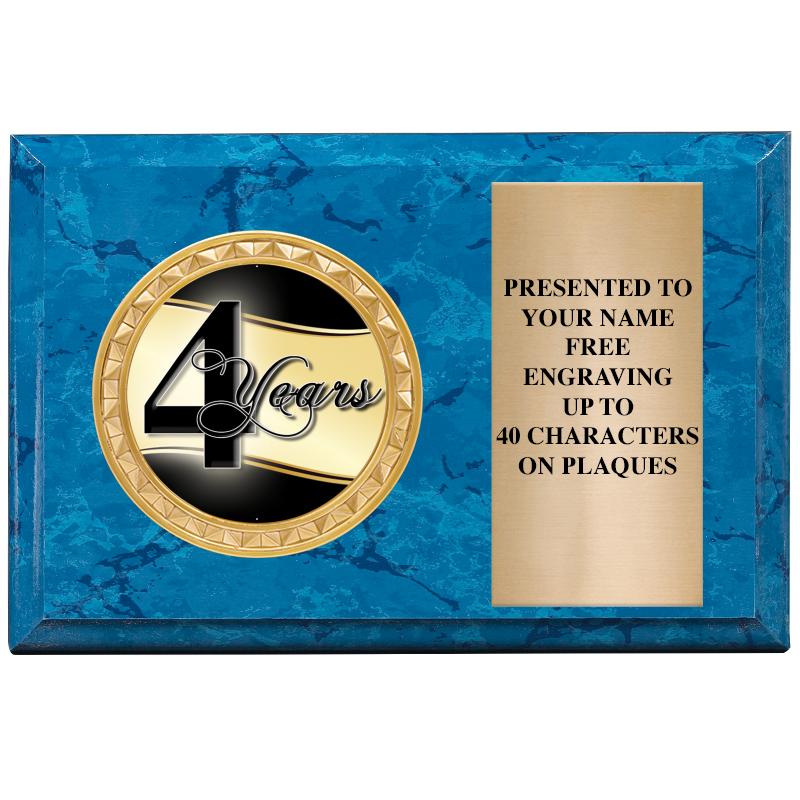 6" X 4" BLUE MBL INSERT PLQ