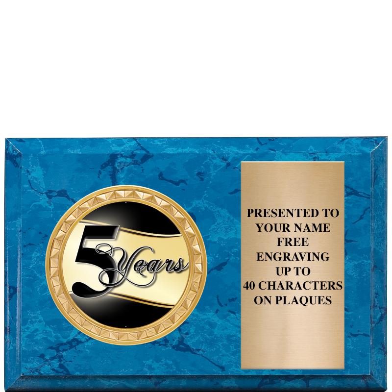 6" X 4" BLUE MBL INSERT PLQ