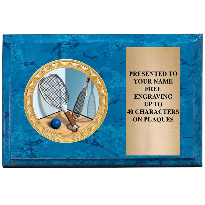 6" X 4" BLUE MBL INSERT PLQ