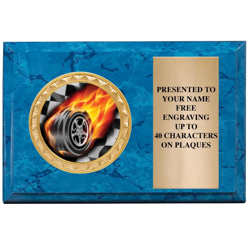 6" X 4" BLUE MBL INSERT PLQ